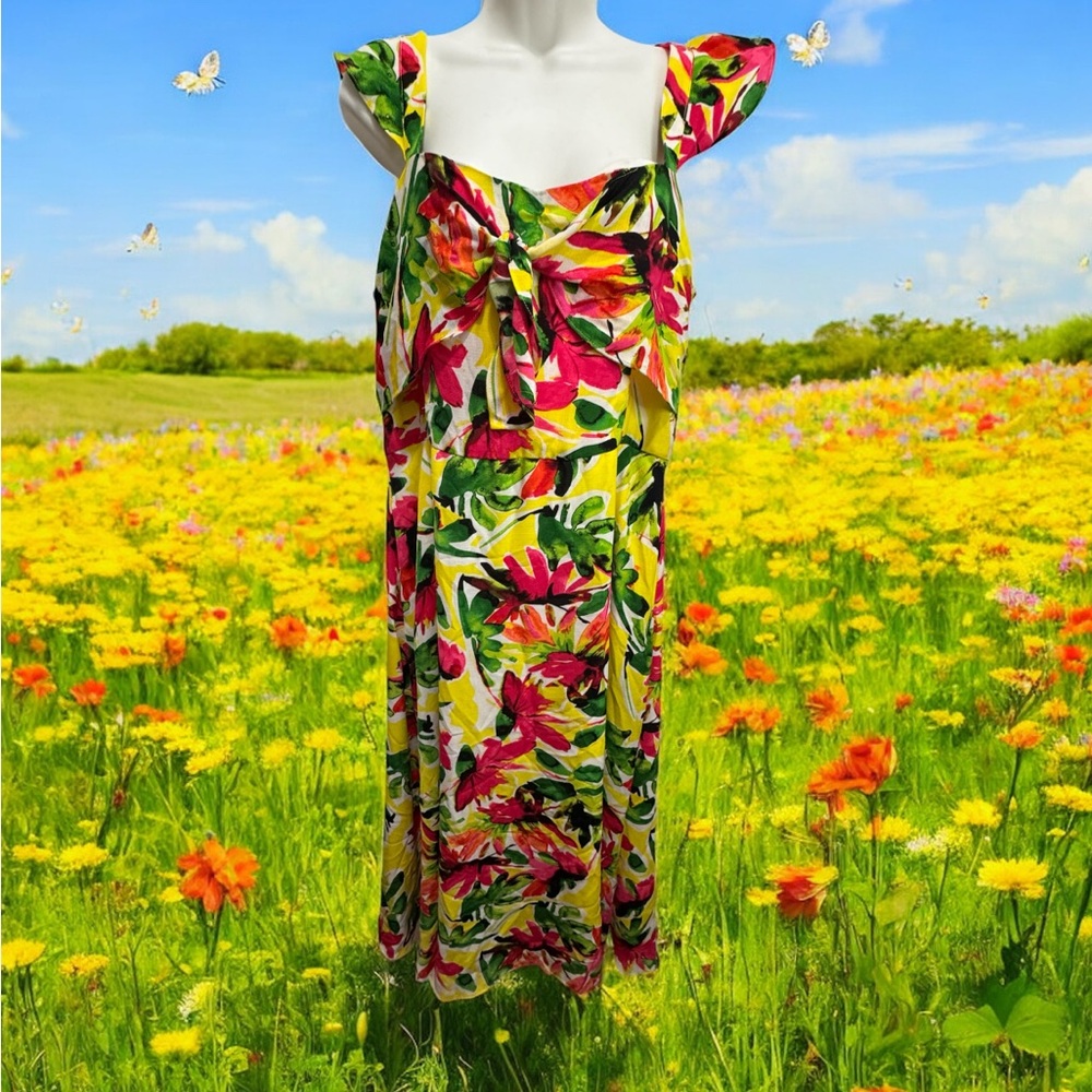 Julia Jordan floral sleeveless midi dress size 12